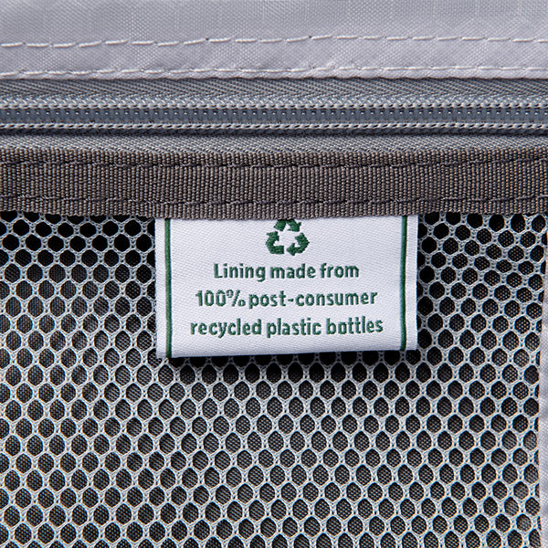 ECOFAB lining hang tag on Travelpro luggage