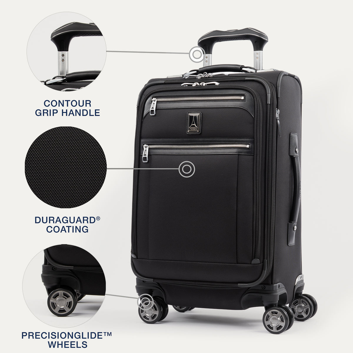 Platinum® Elite Slim utbyggbar handbagage-spinner (55 x 40 x 20 cm)