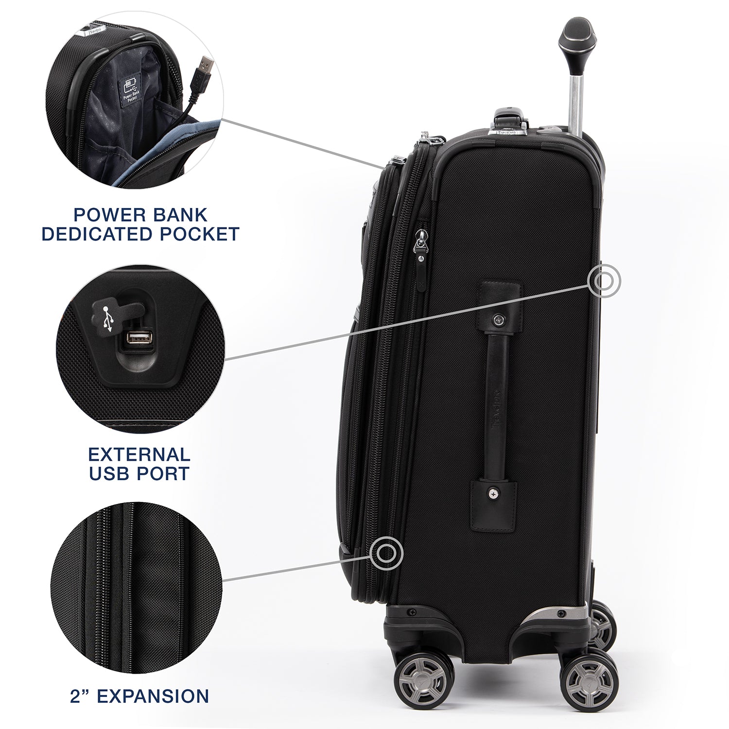 Platinum® Elite Slim Carry-On Expandable Softside Spinner 55cm (55 x 40 x 20 cm)