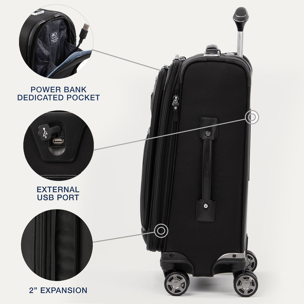 Platinum® Elite Slim utbyggbar handbagage-spinner (55 x 40 x 20 cm)