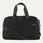 Travelpro VersaPack® Underseat Tote in black with adjustable shoulder strap, multiple compartments, and durable soft-shell design for carry-on travel.
