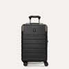 Front view of the Travelpro Platinum Reserve Compact Cabin Hardshell Spinner in Black Dust