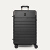 Front view of the Travelpro Platinum Reserve Medium Check-In Hardshell Spinner in Black Dust