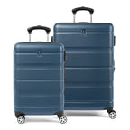 Travelpro Runway® hardside luggage set in teal, featuring a carry-on and convertible medium-to-large suitcase with 360° spinner wheels, lightweight hard shell, and telescopic handles
