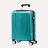 Teal lightweight suitcase with 8 spinning wheels and extendable handle and TSA lock